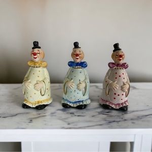 Vintage Ceramic Porcelain Clown Bell Figurine By APEX Nursery Decor  4.5" inches